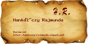 Hankóczy Rajmunda névjegykártya